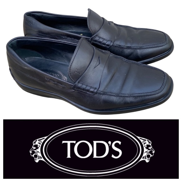 Tod's Other - Tod's Mens 5.5 US 7 Loafers Dress Casual Shoes Black Leather Slip On